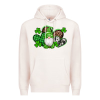 Pale Pink st patricks day gnome with western hearts Premium Hoodie - Artiststas