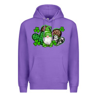Purple st patricks day gnome with western hearts Premium Hoodie - Artiststas