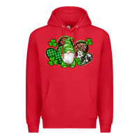 Red st patricks day gnome with western hearts Premium Hoodie - Artiststas