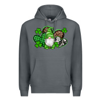 Rock st patricks day gnome with western hearts Premium Hoodie - Artiststas