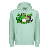 Seafoam st patricks day gnome with western hearts Premium Hoodie - Artiststas