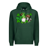 Sports Green st patricks day gnome with western hearts Premium Hoodie - Artiststas