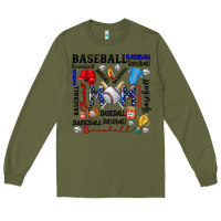 Army Green baseball mom Long Sleeve Tee - CowhideDigitalArt