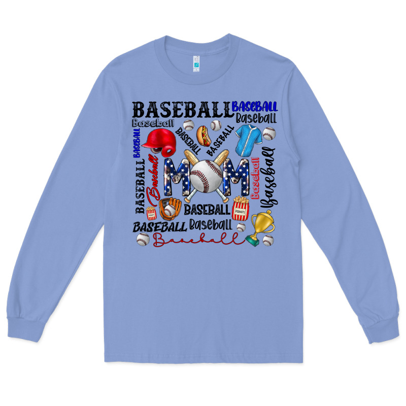 Baseball Mom Long Sleeve Tee by CowhideDigitalArt | Teevron