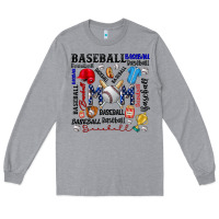 Heather Grey baseball mom Long Sleeve Tee - CowhideDigitalArt