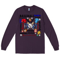Plum baseball mom Long Sleeve Tee - CowhideDigitalArt