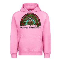 Fuchsia Pink reindeer rainbow christmas Urban Hoodie - RanaPortraitStore