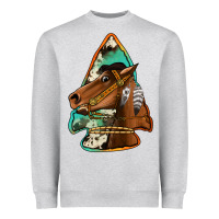 Heather Grey horse arrowhead Heavyweight Sweatshirt - Jasminsmagicworld