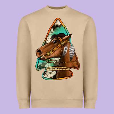 Horse Arrowhead Heavyweight Sweatshirt Designed By Jasminsmagicworld