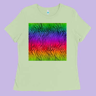 Colorful Tiger Seamless Pattern Ladies Tee Designed By Bundleandbundleshop
