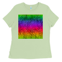Matcha colorful tiger seamless pattern Ladies Tee - BundleAndBundleShop