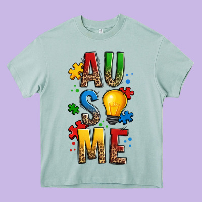 Ausome Autism Heavy Core Tee Designed By Oliviacreatesart
