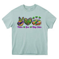 Peace Love Mardi Gras King Cake Heavy Core Tee | Teevron
