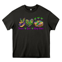 Asphalt peace love mardi gras king cake Heavy Core Tee - RanaPortraitStore