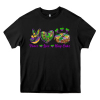 Black peace love mardi gras king cake Heavy Core Tee - RanaPortraitStore