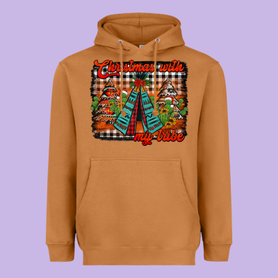 Christmas With My Tribe Heavyweight Hoodie Designed By Jasminsmagicworld