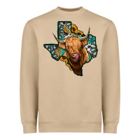 Mushroom texas map highland cow Heavyweight Sweatshirt - Jasminsmagicworld