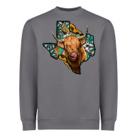 Storm texas map highland cow Heavyweight Sweatshirt - Jasminsmagicworld