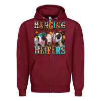 Burgundy hanging with my heifers Zipper Hoodie - Jasminsmagicworld