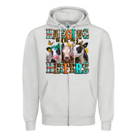 Dove Grey hanging with my heifers Zipper Hoodie - Jasminsmagicworld