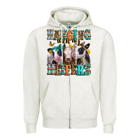 Oatmeal Heather hanging with my heifers Zipper Hoodie - Jasminsmagicworld