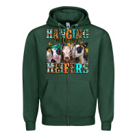 Sports Green hanging with my heifers Zipper Hoodie - Jasminsmagicworld