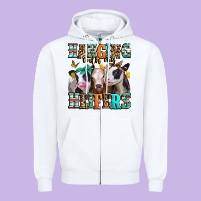 Hanging With My Heifers Zipper Hoodie Designed By Jasminsmagicworld