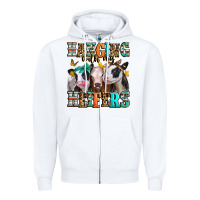 White hanging with my heifers Zipper Hoodie - Jasminsmagicworld