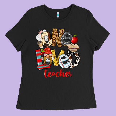 One Loved Teacher Ladies Tee Designed By Fadigitalartstudio