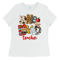 White One Loved Teacher Ladies Tee - FaDigitalArtStudio