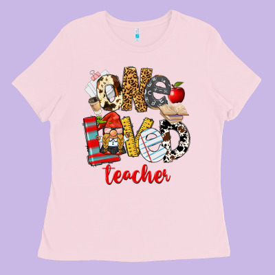 One Loved Teacher Ladies Tee Designed By Fadigitalartstudio