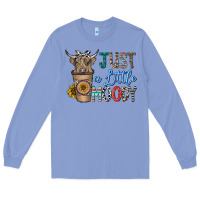 Colony Blue just a latte moody Long Sleeve Tee - CowhideDigitalArt