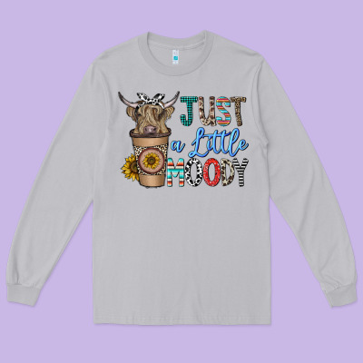 Just A Latte Moody Long Sleeve Tee Designed By Cowhidedigitalart