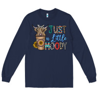 Navy just a latte moody Long Sleeve Tee - CowhideDigitalArt