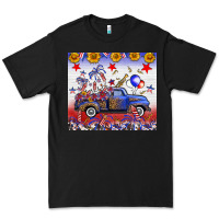 Black Fourth Of July Truck American Flag Premium Tee - FaDigitalArtStudio