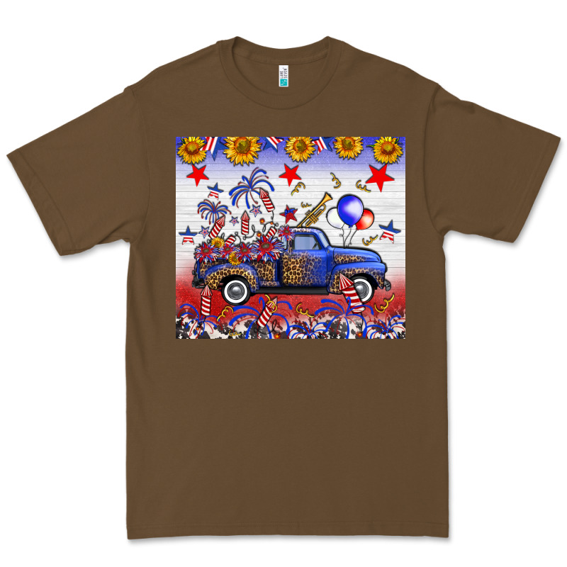 Fourth Of July Truck American Flag Premium Tee by FaDigitalArtStudio | Teevron