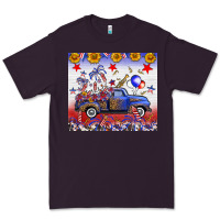 Plum Fourth Of July Truck American Flag Premium Tee - FaDigitalArtStudio