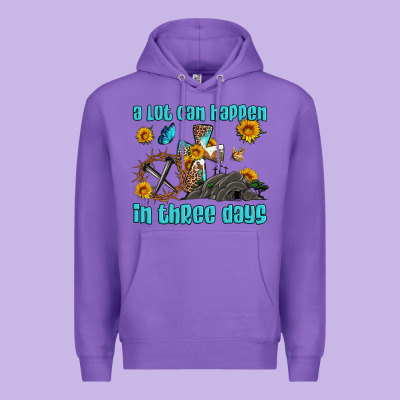 Easter A Lot Can Happen In Three Days Western Sunflowers Premium Hoodie Designed By Artiststas
