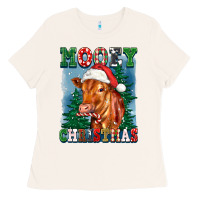 Bone mooey christmas heifer Ladies Tee - FaDigitalArtStudio