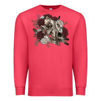Cardinal Floral boho wolf skull Premium Sweatshirt - RanaPortraitStore