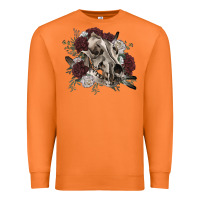 Carrot Floral boho wolf skull Premium Sweatshirt - RanaPortraitStore
