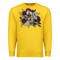 Lemon Floral boho wolf skull Premium Sweatshirt - RanaPortraitStore