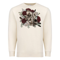 Floral Boho Wolf Skull Premium Sweatshirt | Teevron