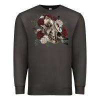 Smoke Floral boho wolf skull Premium Sweatshirt - RanaPortraitStore