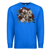 True Royal Floral boho wolf skull Premium Sweatshirt - RanaPortraitStore