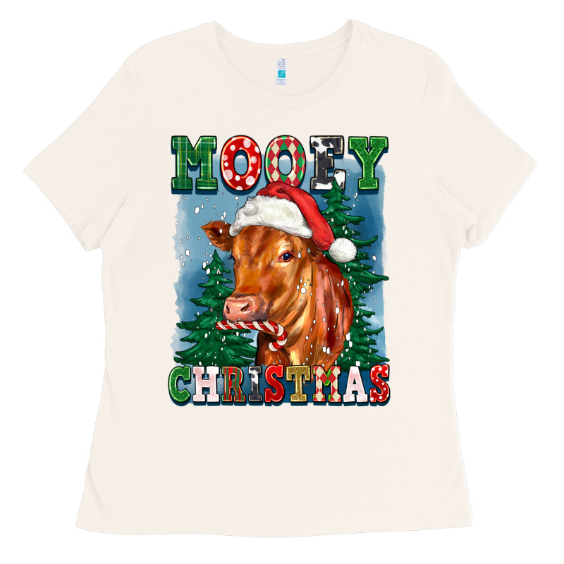 Mooey Christmas Heifer Ladies Tee by FaDigitalArtStudio | Teevron