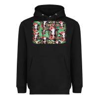 Black baby cow floral aztec background Heavyweight Hoodie - Jasminsmagicworld