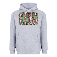 Heather Grey baby cow floral aztec background Heavyweight Hoodie - Jasminsmagicworld