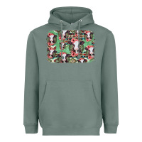Sage baby cow floral aztec background Heavyweight Hoodie - Jasminsmagicworld