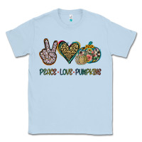 Dusty Blue Peace Love Pumkins Classic Tee - Jasminsmagicworld